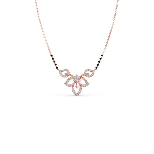 Floral Bloom Diamond Mangalsutra Pendant