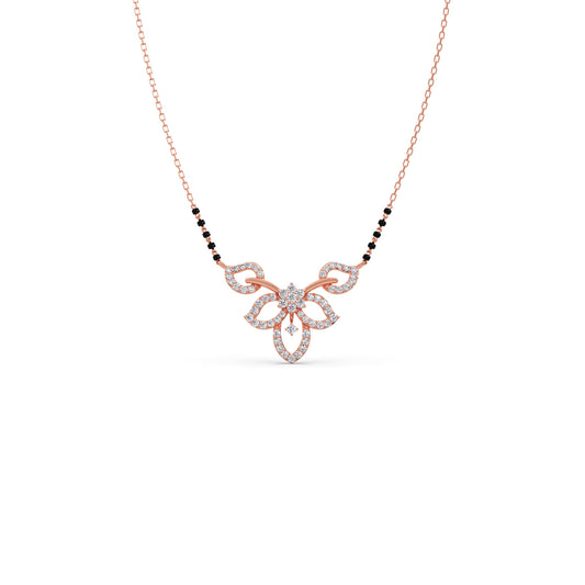 Floral Bloom Diamond Mangalsutra Pendant - Rose