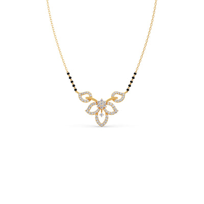 Floral Bloom Diamond Mangalsutra Pendant