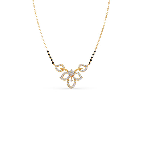 Floral Bloom Diamond Mangalsutra Pendant