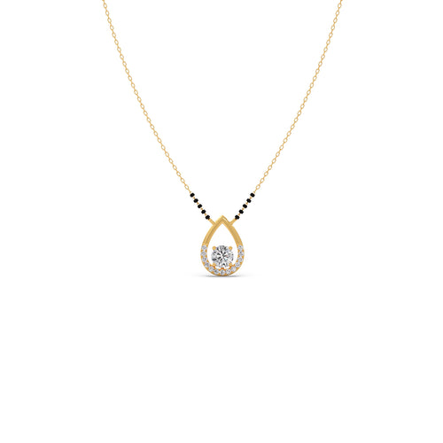Floating Diamond Teardrop Mangalsutra