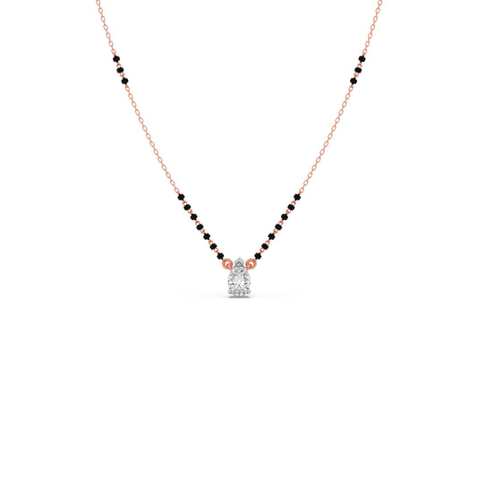 Pear-Cut Diamond Solitaire Mangalsutra - Rose