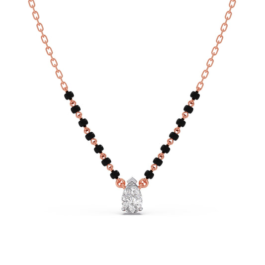 Pear-Cut Diamond Solitaire Mangalsutra - Rose