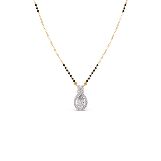 Peardrop Diamond Mangalsutra - Yellow