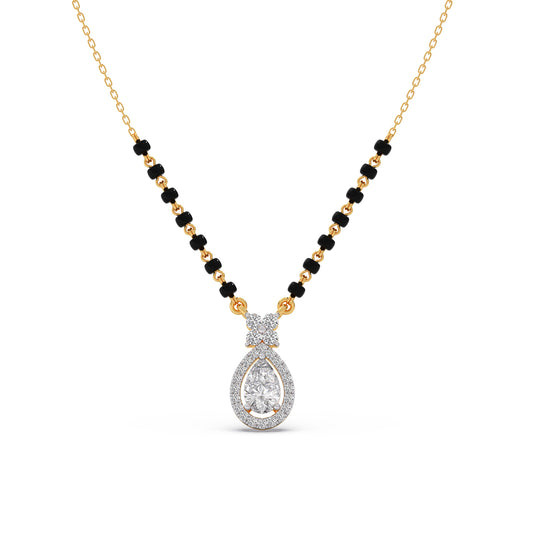 Peardrop Diamond Mangalsutra - Yellow