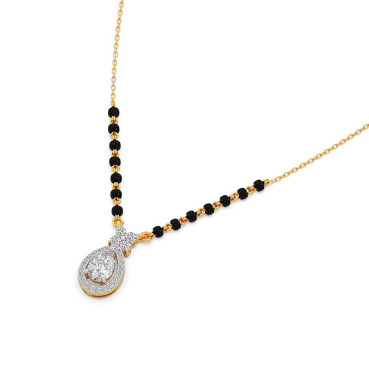 Peardrop Diamond Mangalsutra - Yellow