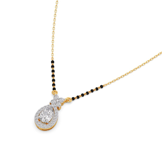 Peardrop Diamond Mangalsutra - Yellow