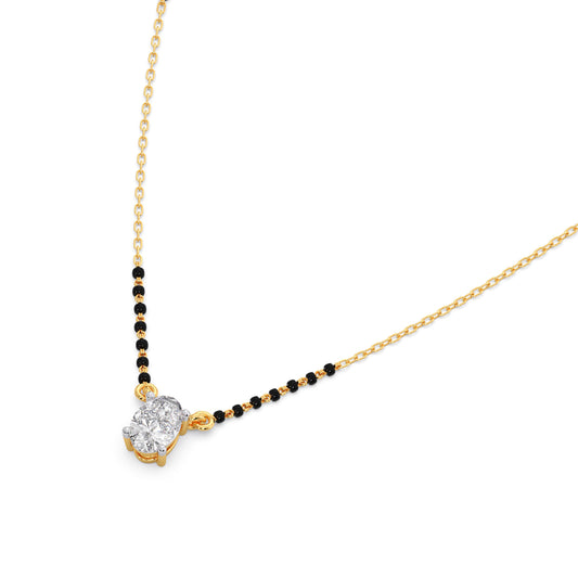 Minimalist Oval Diamond Mangalsutra - Yellow