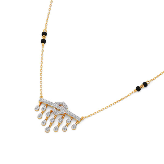 Modern Round Diamond Mangalsutra - Yellow