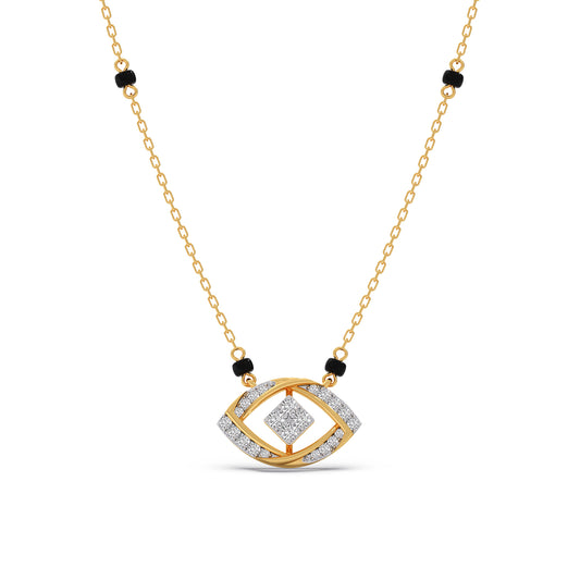 The Eternal Gaze Round Diamond Mangalsutra - Yellow