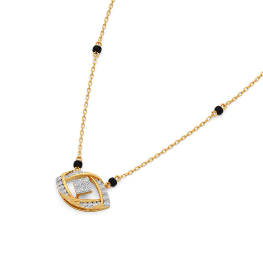 The Eternal Gaze Round Diamond Mangalsutra - Yellow