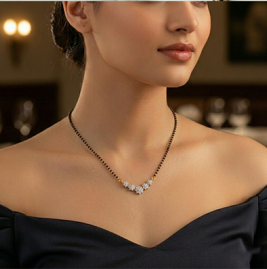 Classic Floral Diamond Mangalsutra - MQ