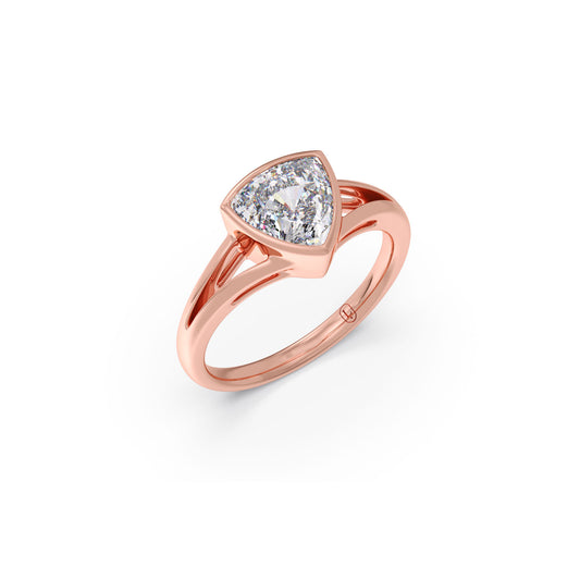 Delta Trillion-Cut Solitaire Ring - Rose