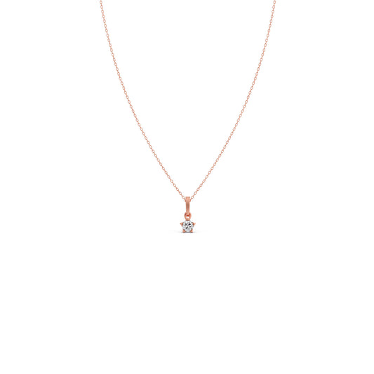 The Starlight Round Solitaire Pendant - Rose