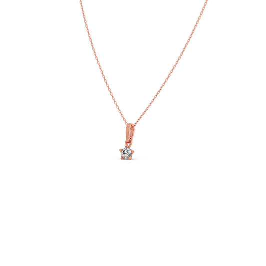 The Starlight Round Solitaire Pendant - Rose