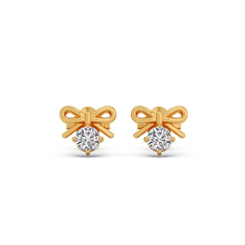 Diamond Bow Stud Earrings