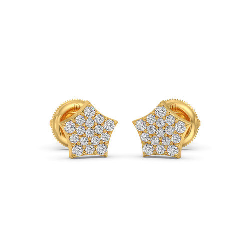 Five-Point Round Diamond Stud Earrings