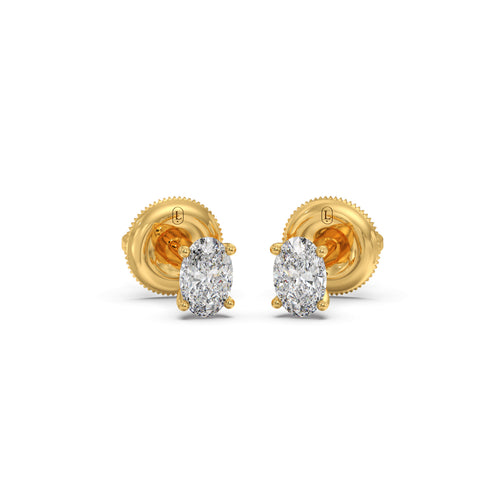 Timeless Oval Solitaire Diamond Studs