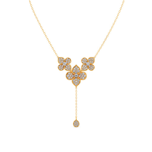 Cluster Diamond Flower Y-Necklace