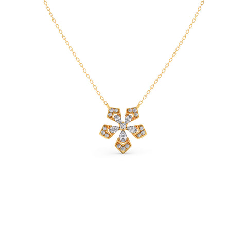 Serene Pear & Round Diamond Pendant Necklace