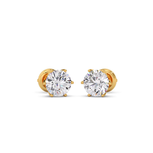 3.60cts Brilliant Round Six-Prong Solitaire Stud Earrings