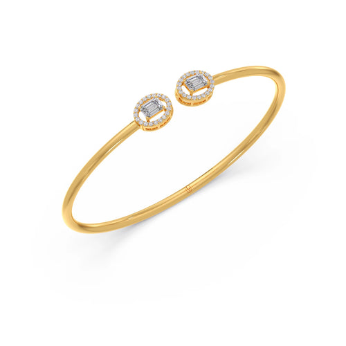 Halo Emerald Open Cuff Bracelet