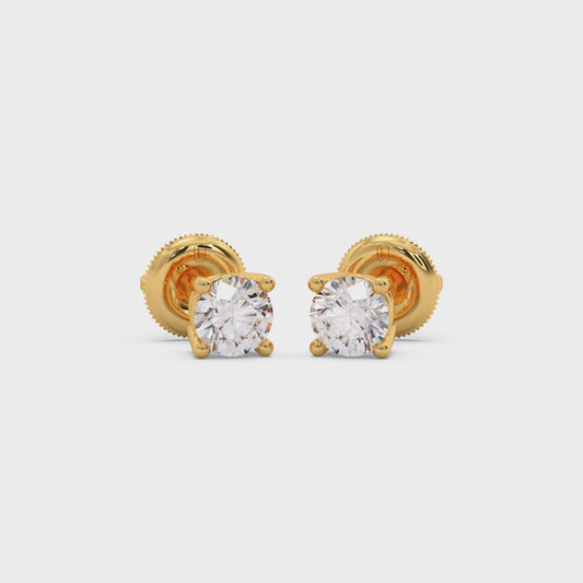 Round Solitaire 4-Prong Basket Stud Earrings – 5.0mm