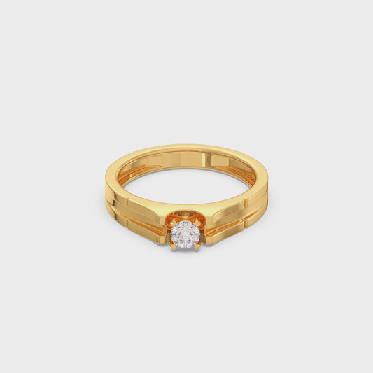 Classic Diamond Solitaire Men's Engagement Ring