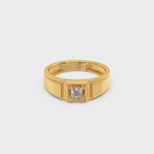 0.37 Carat Princess Diamond Men's Classic Ring