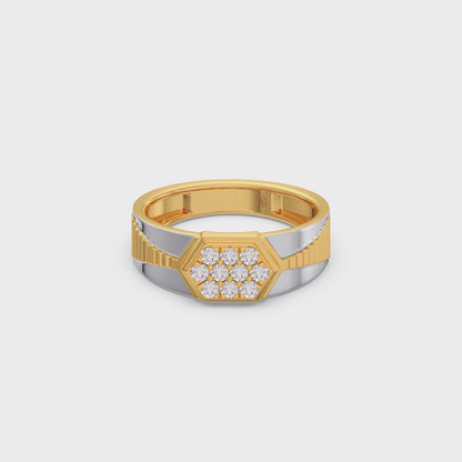 Men’s Hexagonal Cluster Diamond Ring