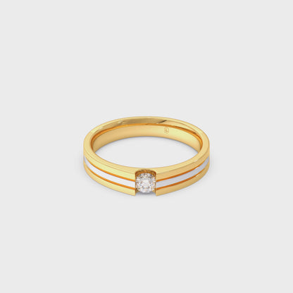 Men’s Dual-Line Solitaire  Band