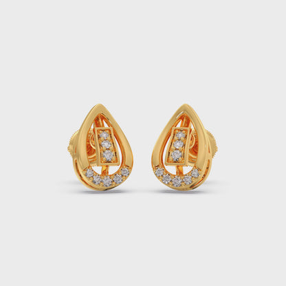 Pear-Cut Diamond Halo Stud Earrings