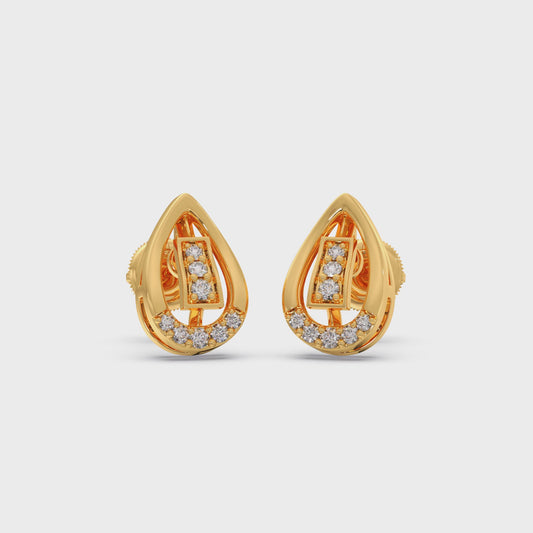 Pear-Cut Diamond Halo Stud Earrings